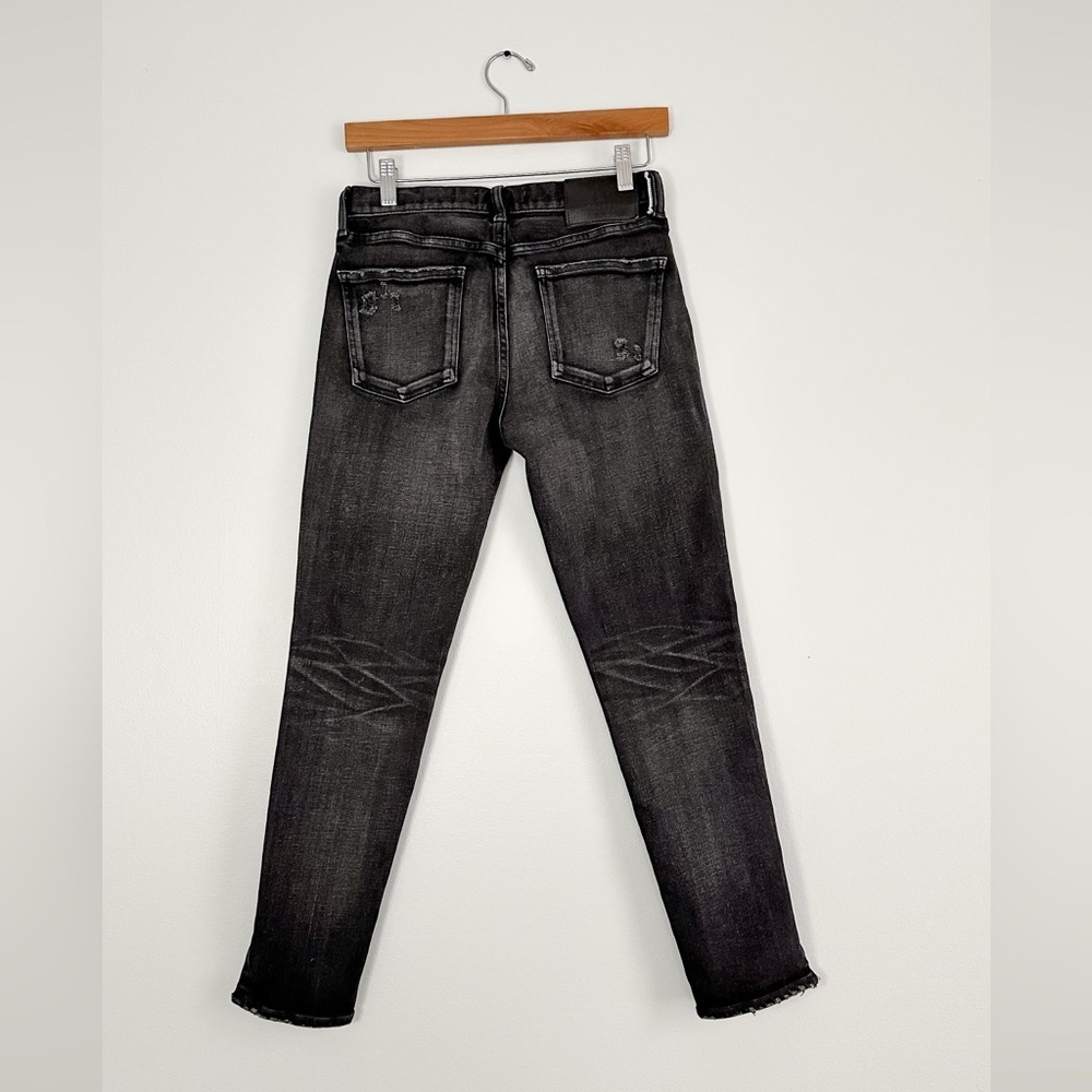 Moussy Vintage Black Distressed Howa Japanese Skinny Ankle Jeans (24 or 2) - Picture 5 of 7